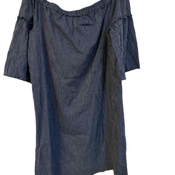 Madewell $98 off-the-shoulder bell-sleeve dress Size2 G3457 In Deep Navy - Picture 5 of 10